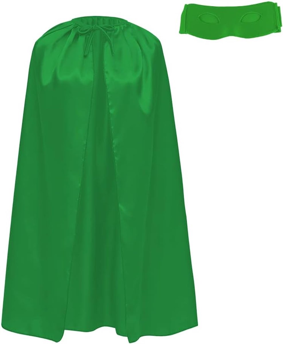Superhelden-cape en oogmasker voor volwassenen, superheldencape, 140 cm lang, voor superman-kostuum, carnaval