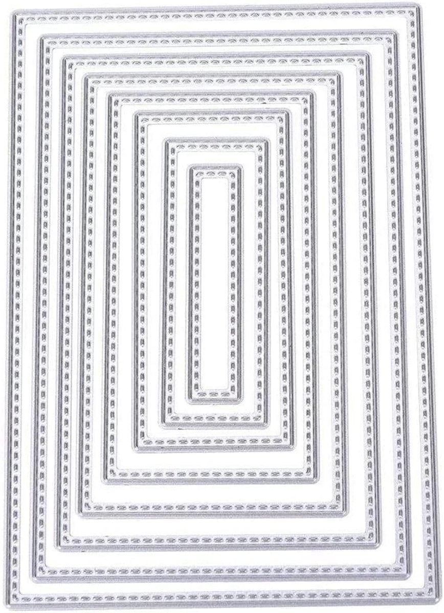 Set 8 stuks rechthoekige frame snijmatrijzen voor kaarten maken, snijsjablonen voor doe-het-zelf, scrapbooking, fotoalbum, decoratief reliëfpapier snijmatrijzen voor kaarten maken, sjabloon,