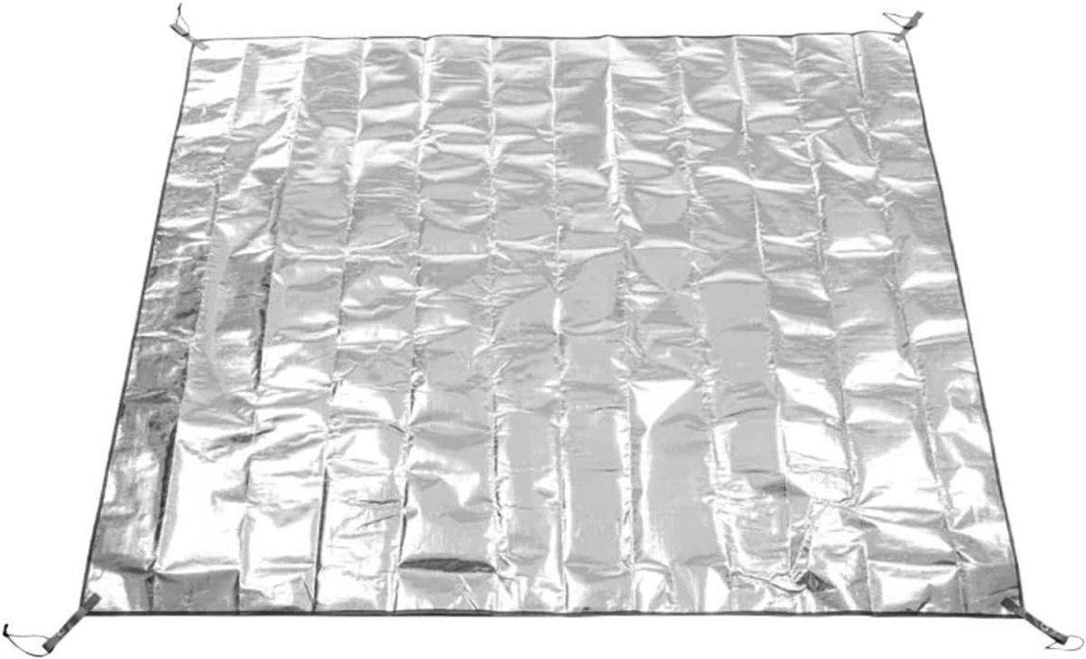 Kampeermat Aluminiumfolie - Isolerende Mat - Buiten Kamperen - Reflecteert Lichaamswarmte - 160x200 cm - Zilver