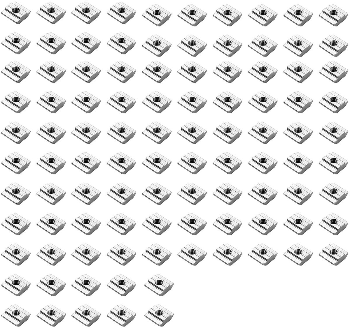 100 x groefstenen groef 8 zwaar type B M6 glijmoer voor aluminium profiel 30x30, T-groef koolstofstaal, Europese M6-schroefdraad moer item profiel voor meubels, hamerkoppen, aluminium profielen, houtbewerking