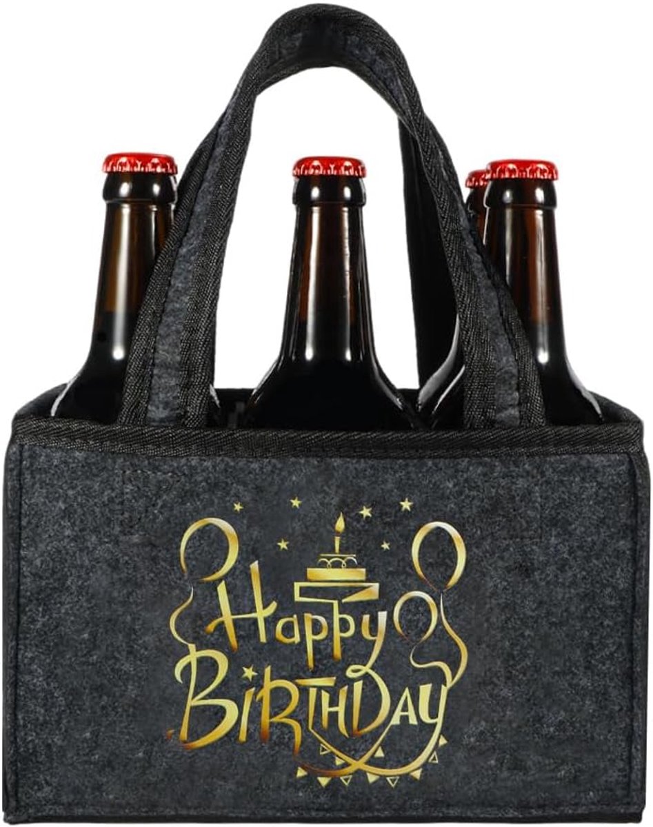 Bier, Biercadeaus voor Mannen, Herencadeaus voor Verjaardag, Grappige Cadeaus voor Mannen, Beste Papa Cadeaus, Vaderdagcadeau voor Papa, 6 Flessendragers met Flesopener, Grijs, Grijs