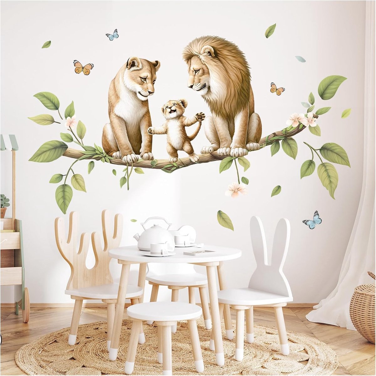 Deco Muursticker jungledieren en gewenste naam DL5029 zonder naam/without naam
