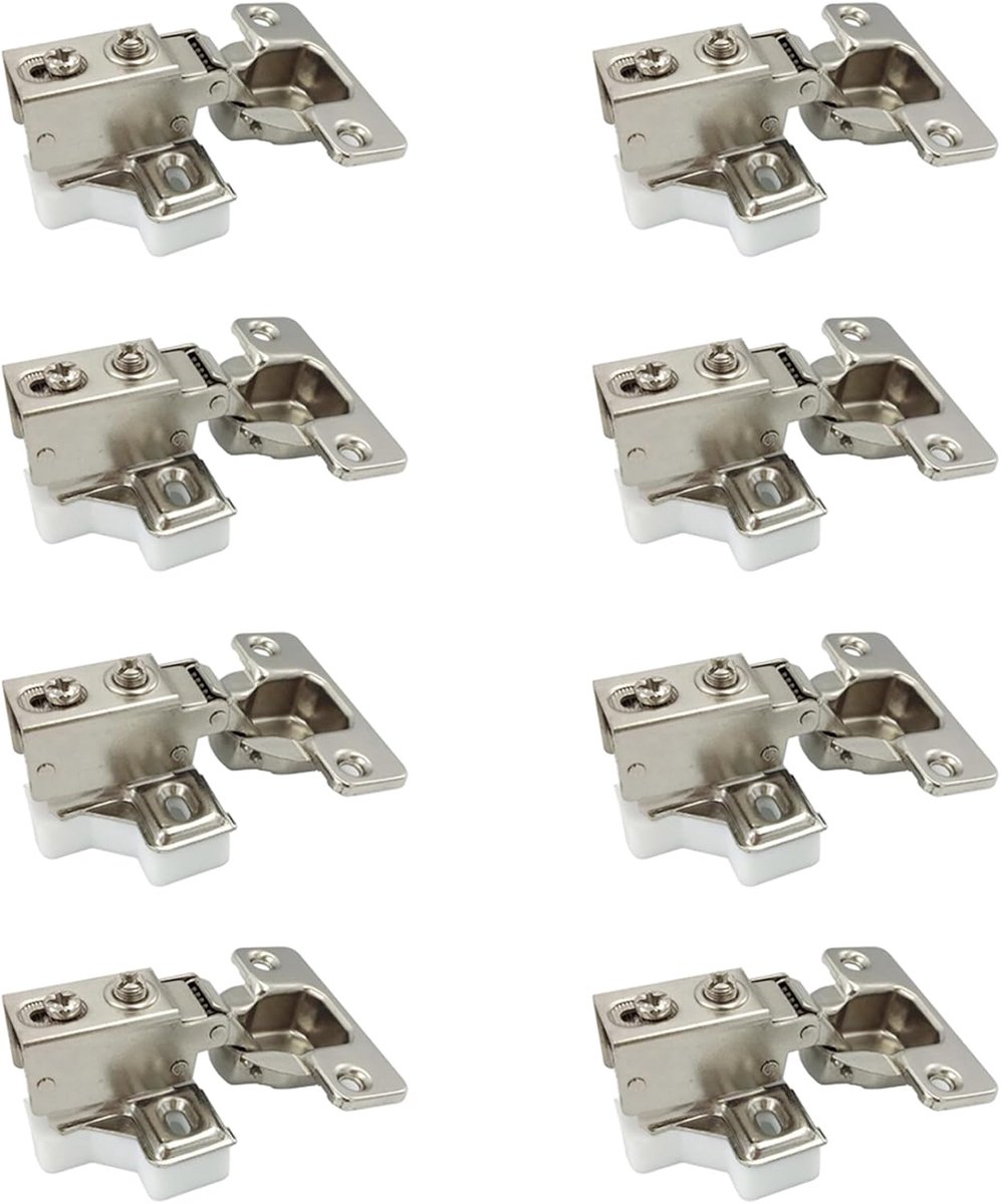 95 Deg Binnenliggend Kader Scharnier 35mm met Hydraulische Demper voor Kastdeur Compacte Zachte Sluiting Korte Minischarnieren voor Kast Kledingkast Pak van 8