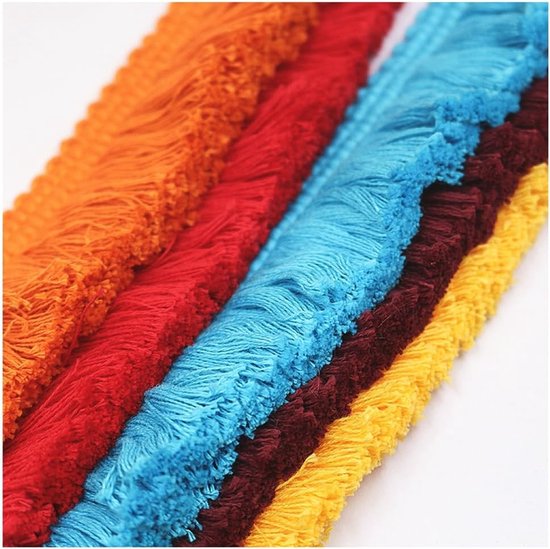 Kantlint 3,8 cm Franjeband Kantbezet Linten Franjeboord Kwastenboord voor Kleding Gordijn Naaien Knutseltoebehoren Tafelkleed Kussendeco Woonaccessoires diep geel 10m — afbeelding 5