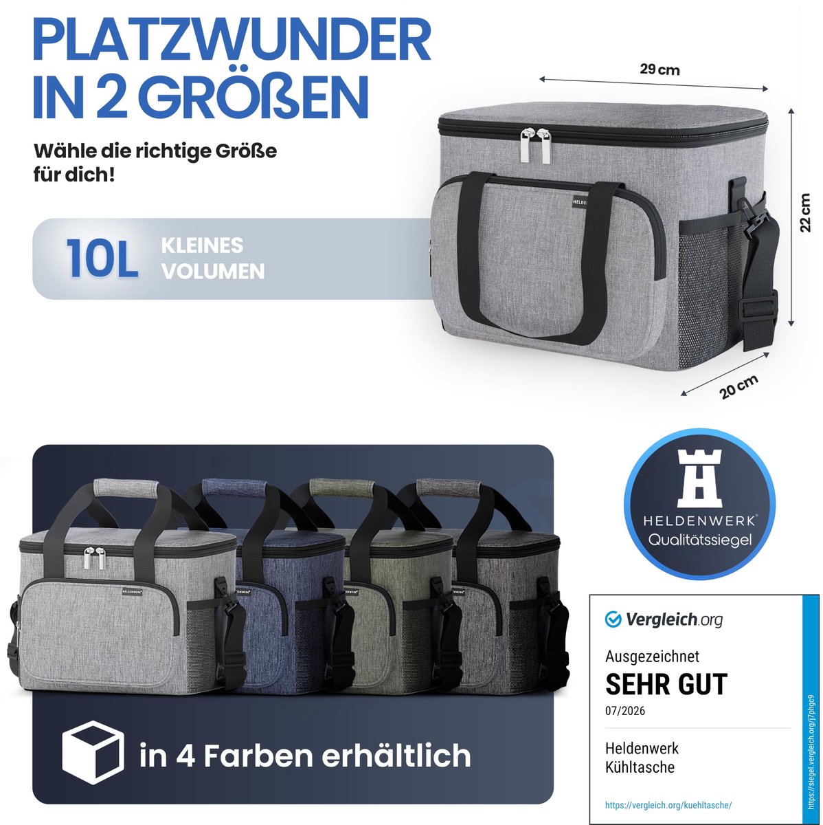 SnelShoppen - Geïsoleerde Koeltas voor Eten en Drinken, Lekvrij en Waterdicht, Lichtgrijze Thermische Tas voor Ontbijt, Picknick en Lunch, Ideaal voor