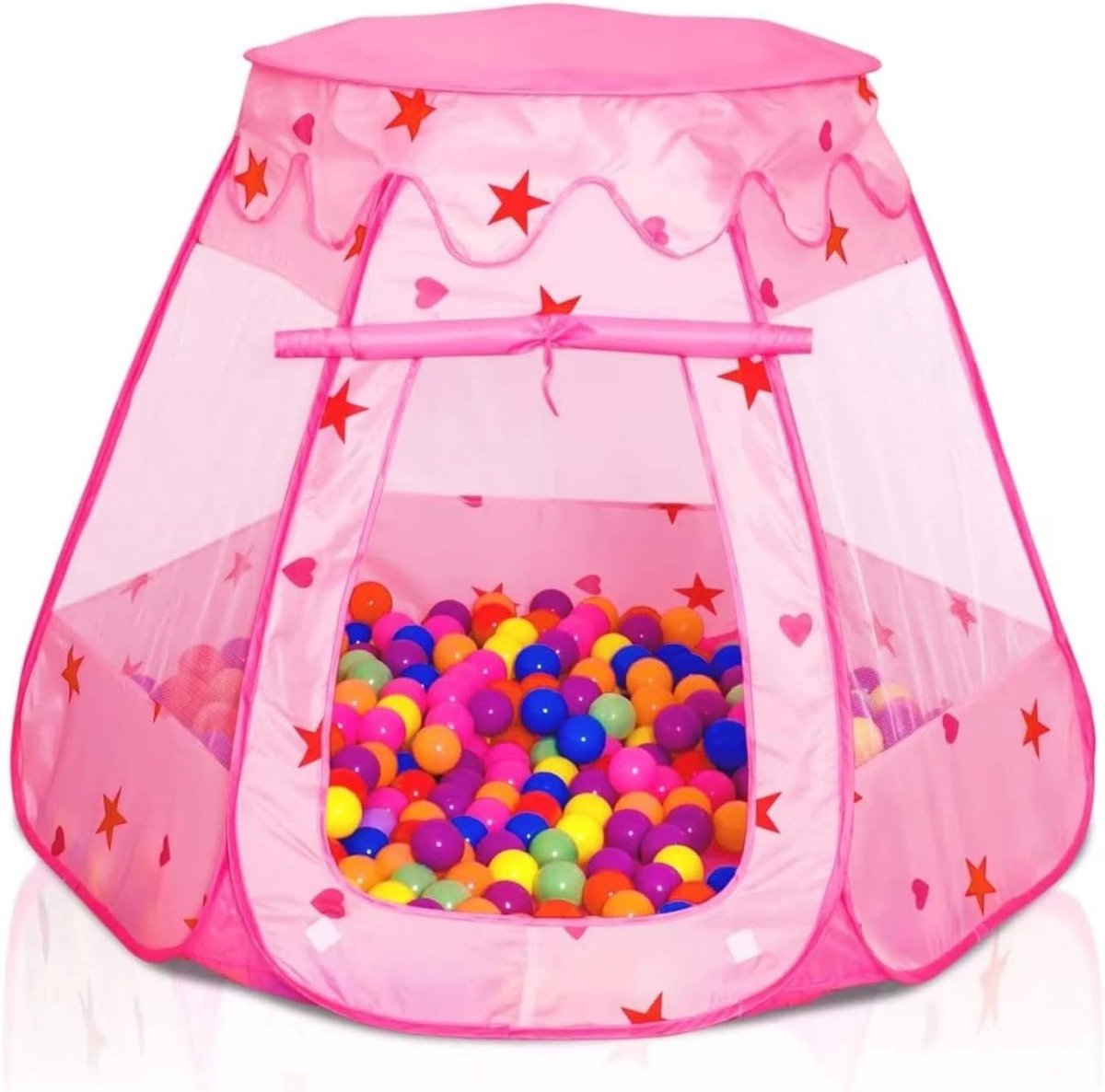 Pop-up prinsessentent voor kinderen, 115cm x 90cm, opvouwbaar speelhuisje voor binnen en buiten, ideaal voor spelletjes en avonturen