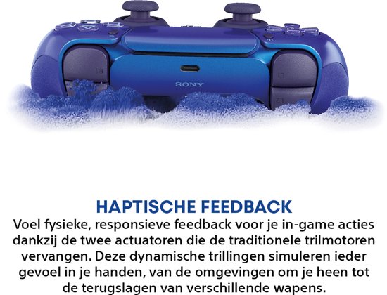 DubbelSense Draadloze Controller in Chroma Indigo met water-effect.