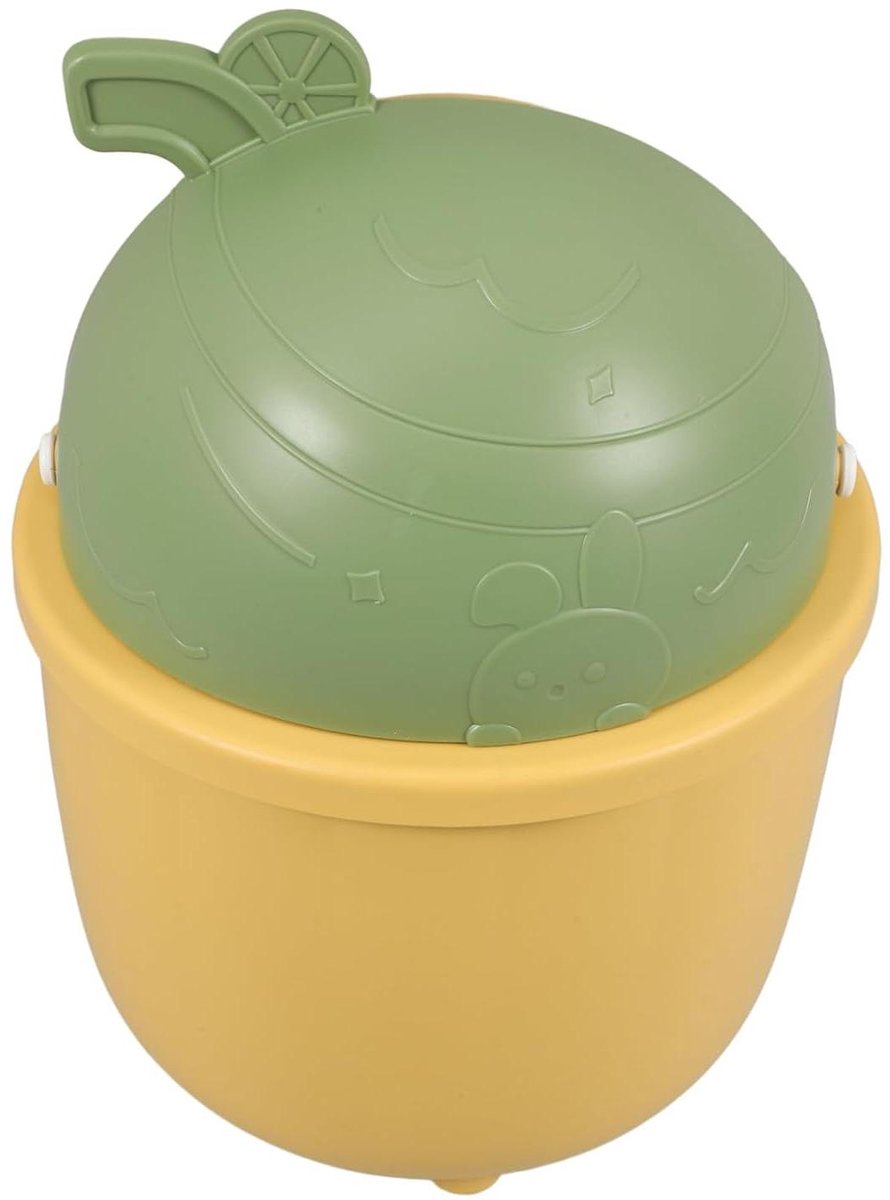 Mini Afvalbak Konijn - Prullenbak Bureau - Kantoor Organisatie - Met Flip-Top Deksel - 20.5 cm - Geel