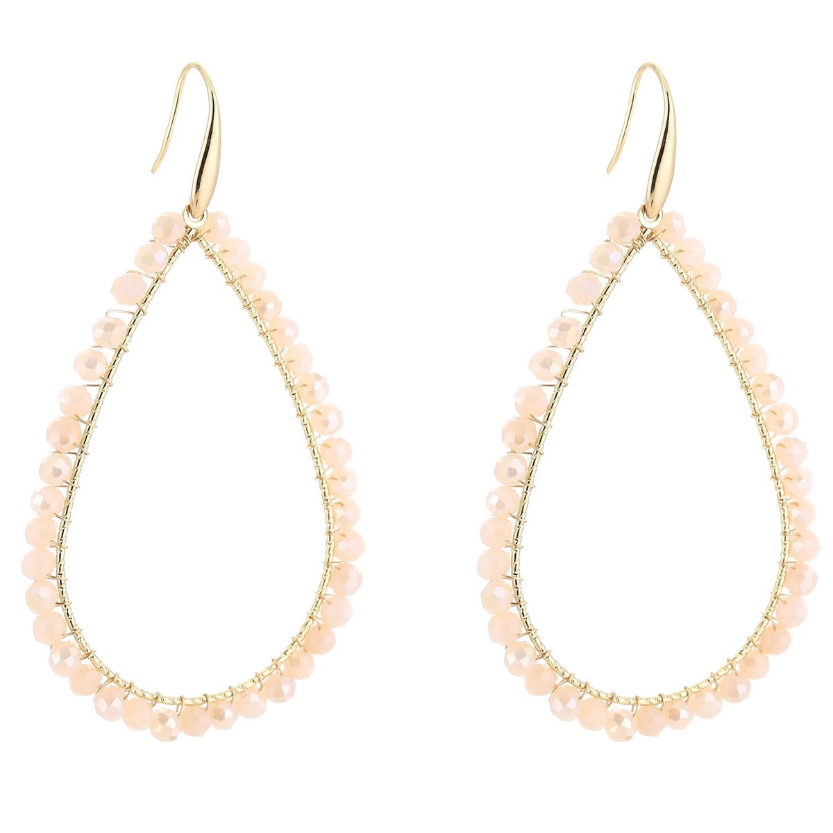 Michelle Bijou Oorbellen Druppel goud beige