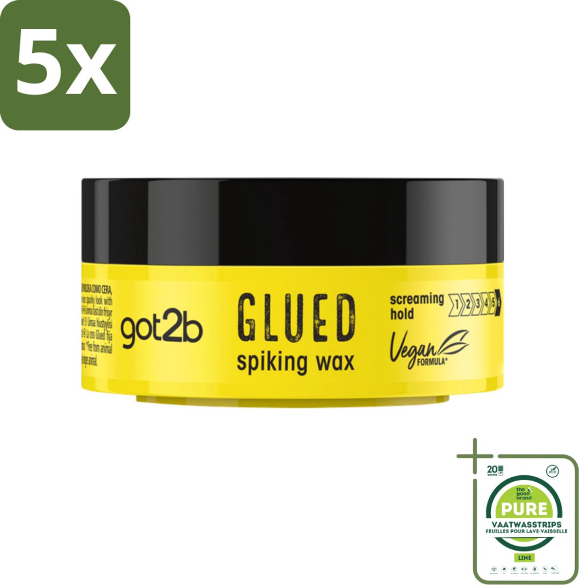5 x Got2B - Spiking Wax - Glued - 75 ml - Grootverpakking - Haarkleur - Haartypen - Haartypen - Haartypen - Haartypen