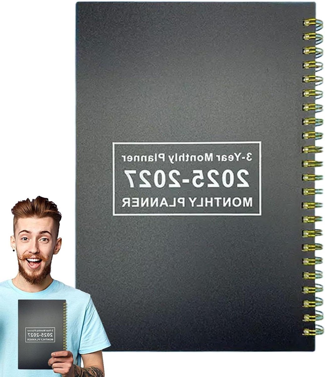 Planner 2026-2028 - Dagelijkse planner organizer - Afspraken plannen - Gestructureerde lay-out - 21.3 x 14.5 cm - Zwart