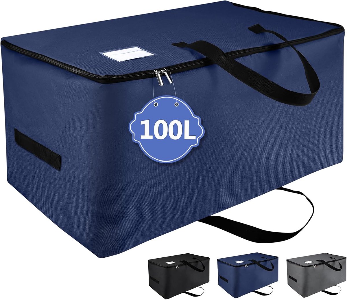 Opbergtas voor beddengoed, 100 liter, Oxford, robuuste opvouwbare