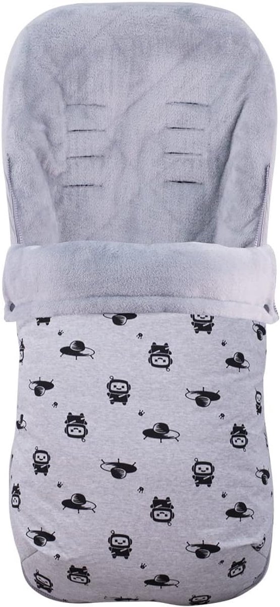Voetenzak Kinderwagen - Wandelwagenzak Baby - Comfortabel Wandelen - Ademend Katoen Fleece - 43 x 98 cm - Robot Space — afbeelding 5