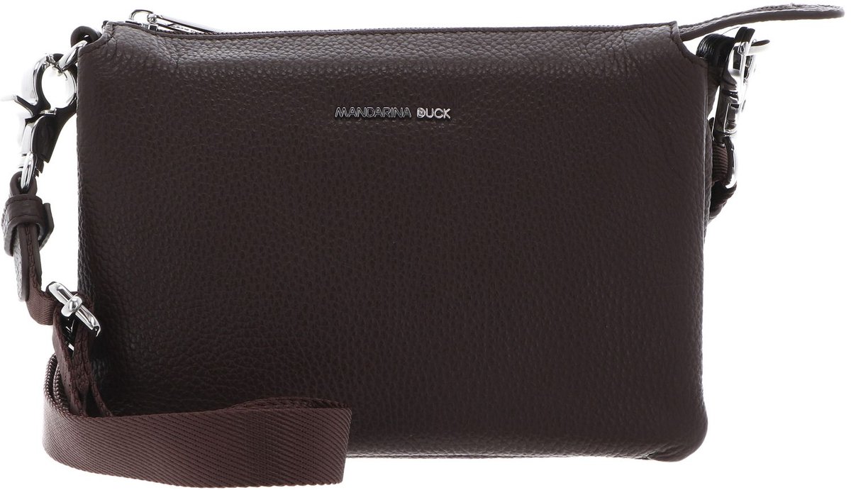 MANDARINA DUCK Leren schoudertas Mellow Leather Crossbody Bag Espresso donkerbruin