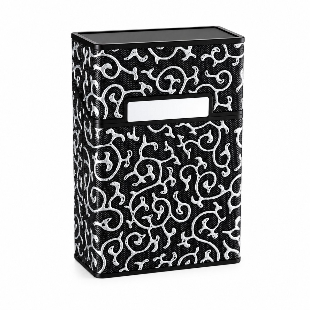 MoodLux Kunstleer Sigarettenhouder met Flip-Top en Magnetische sluiting - Beschermd tegen vocht - Mannen & Vrouwen - 20 sigaretten - Zilver