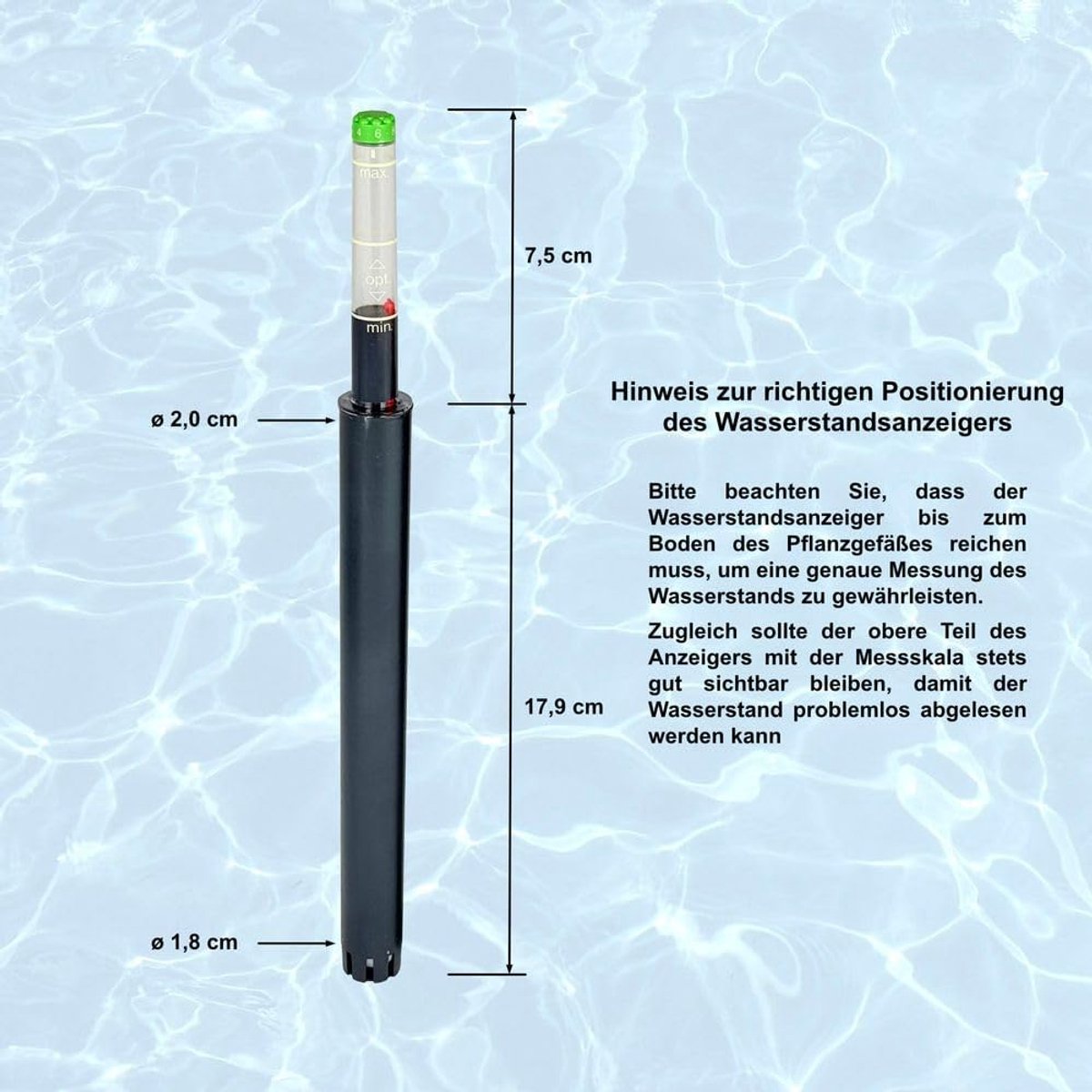 2 stuks - waterniveau-indicator bijzonder geschikt voor balkonbak