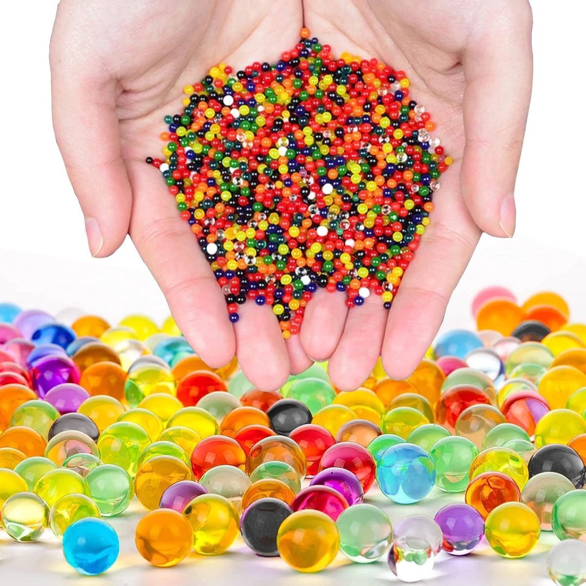 Waterkralen voor vazen veelkleurige 10000 stuks, decoratieve waterkralen voor planten, decoratieve gelballen voor vaasvullers (veelkleurig)