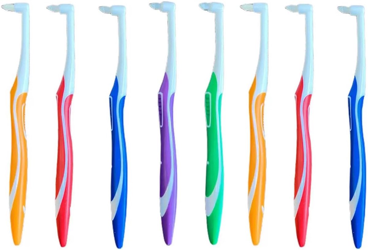 8 afzonderlijke tandenborstels, Interspace Brush End-Tuft conische