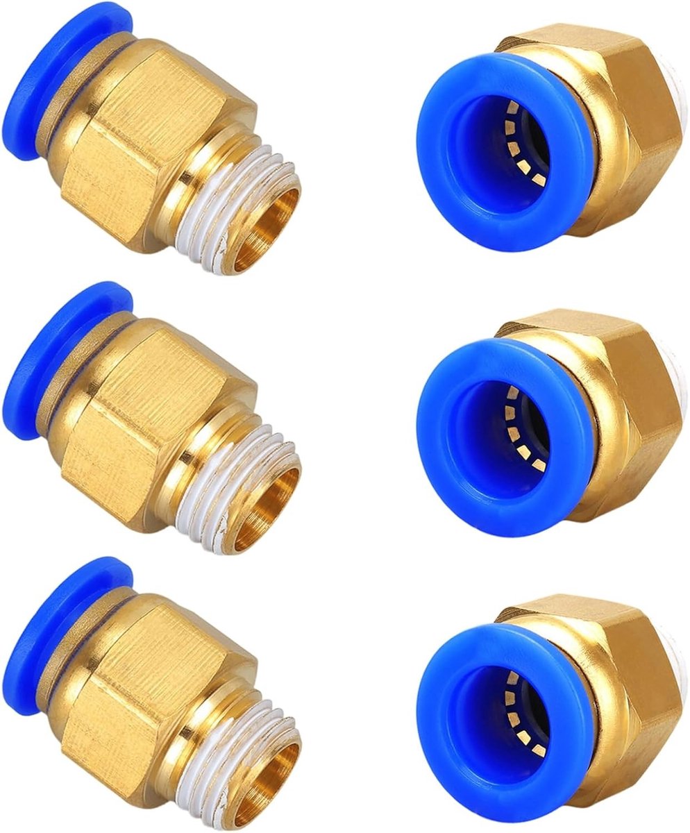 6-delige Pneumatische Push-in Verbinding 14mm 3/8 Inch voor Luchtcompressor, Recht PT Draad, Slangkoppeling en Aansluitingen voor Compressed Air Systemen