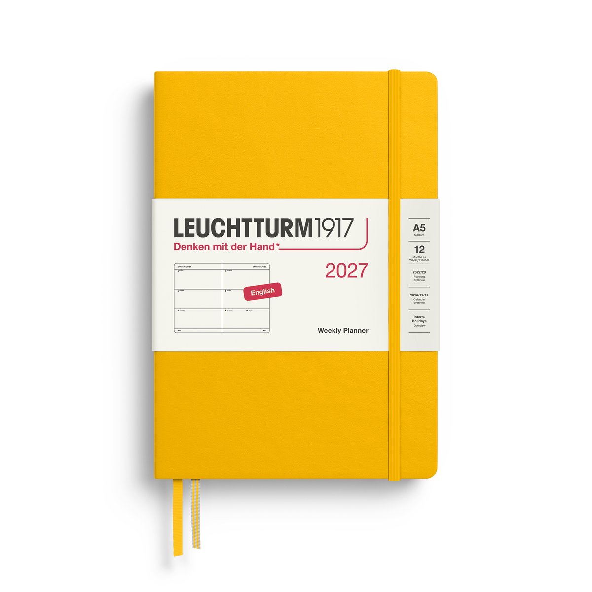 Leuchtturm1917 - 2027 - Agenda - Weekly Planner - A5 Medium 15x21cm - sunflower - hardcover