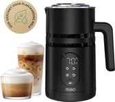 Miro Elektrische Melkopschuimer 4-in-1 – Warm & Koud Schuim – PFAS-vrij – Digitaal Display met Temperatuurregeling – 250 ml – Zwart
