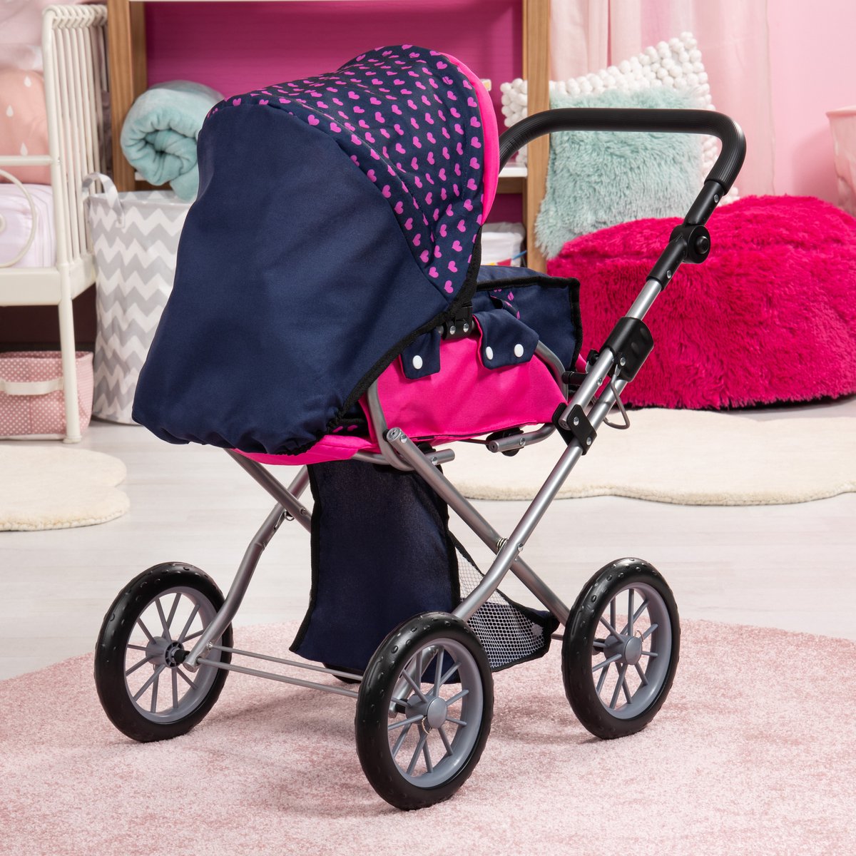Bol.com Bayer Design - Poppenwagen City Star - Blauw en Roze aanbieding