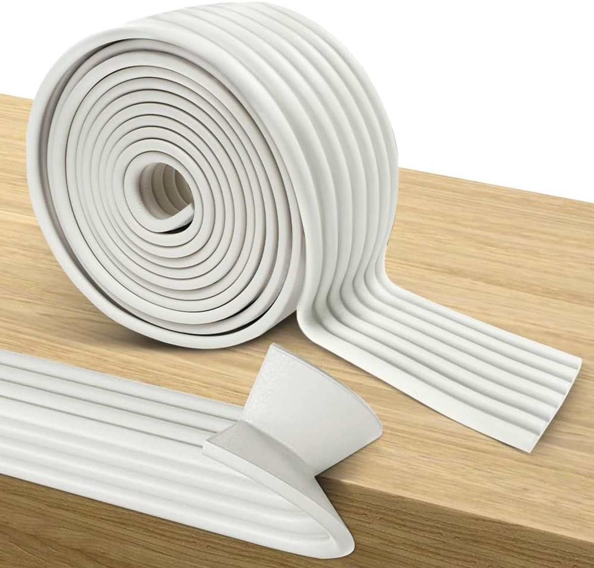 Randbescherming voor Baby van Schuimrubber, 200cmx80mmx8mm - Flexibele Hoekbescherming voor Tafel, Kast en Bed, Zelfklevende Foam Tape voor Meubels en Kinderbeveiliging, Veiligheid voor Kinderen in Huis