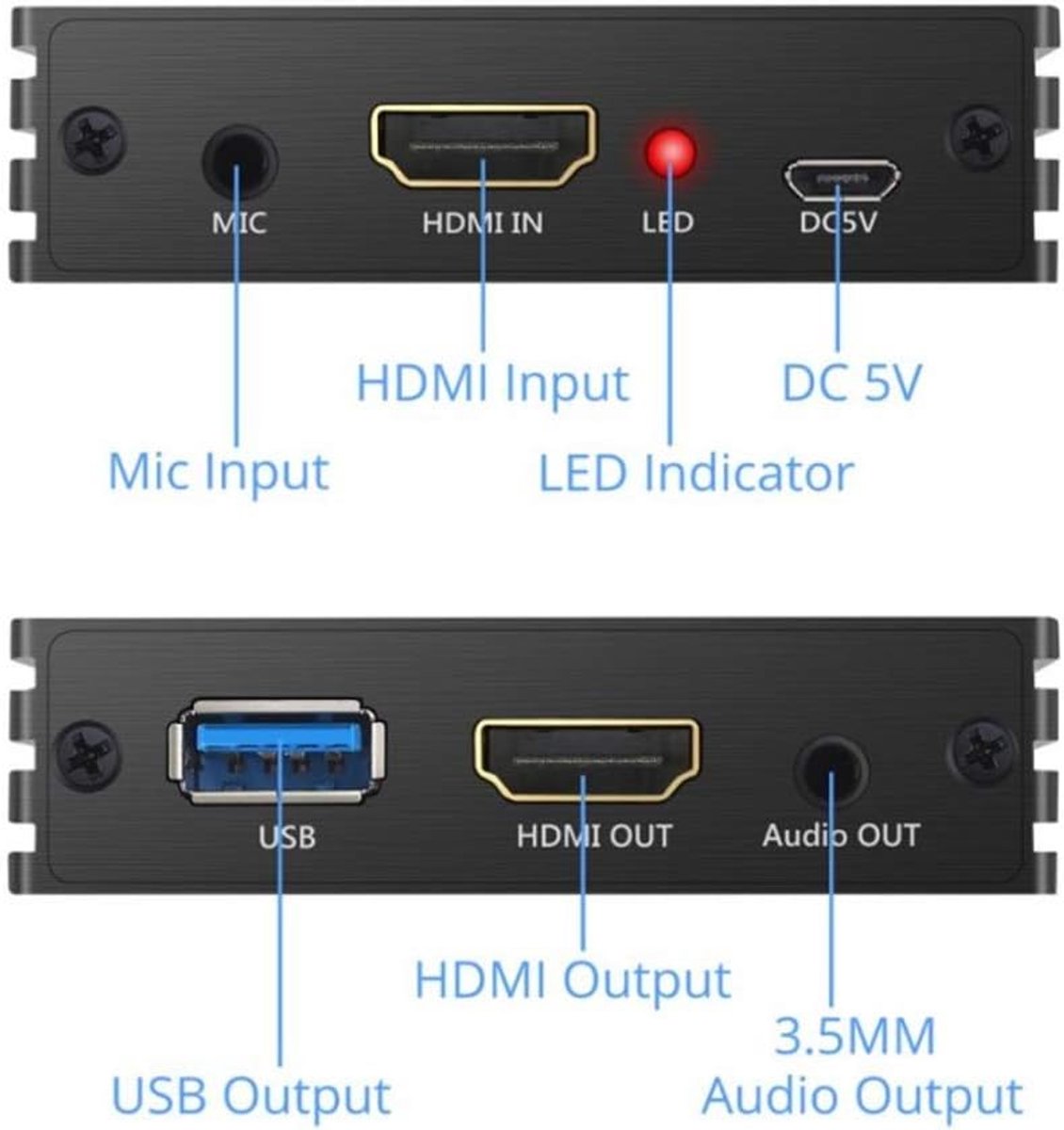 Video Capture Card - Opname Box HDMI Recorder - Video Opnemen - 1080p HD Loop - 300-350MB/s - Zilver thumbnail 5