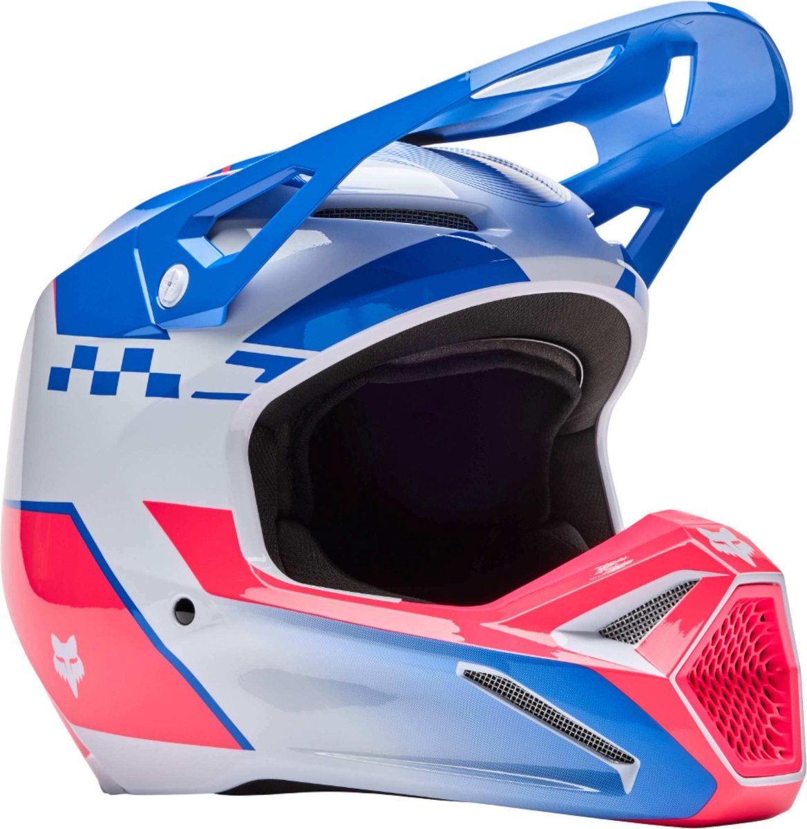 FOX V1 Collect Blauw Roze Crosshelm - Helm