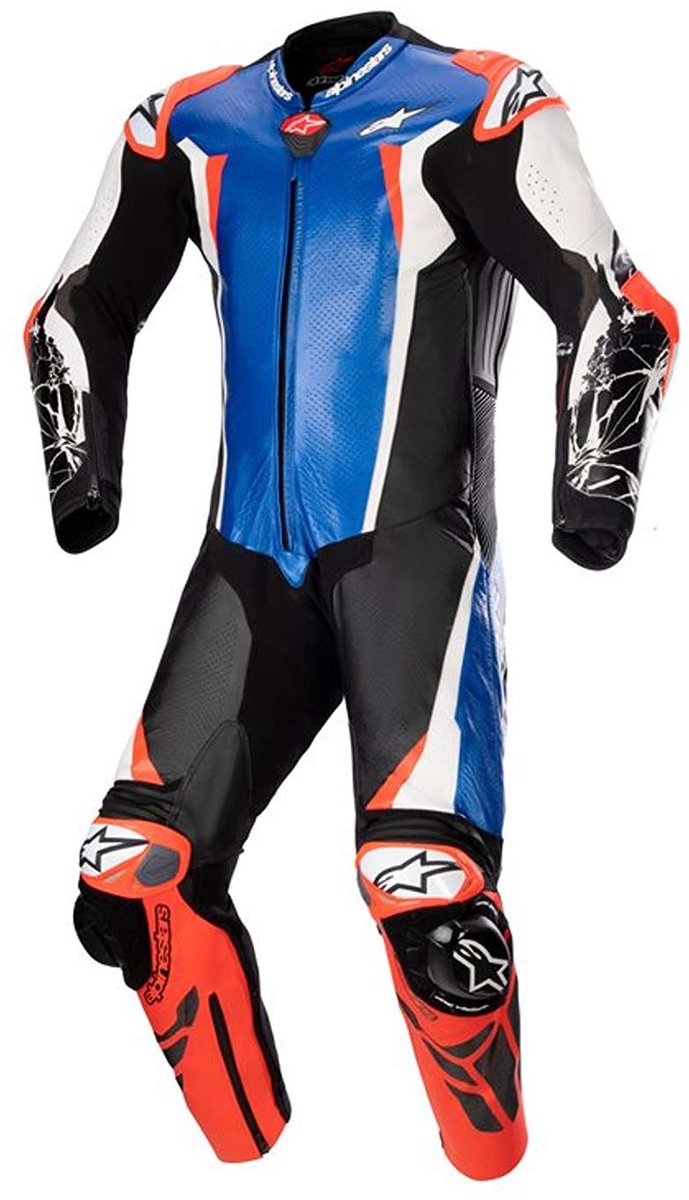 Alpinestars Absolute V2 1-Delig Pak Metallic Blauw Zwart Wit Rdfl - One Piece Suit