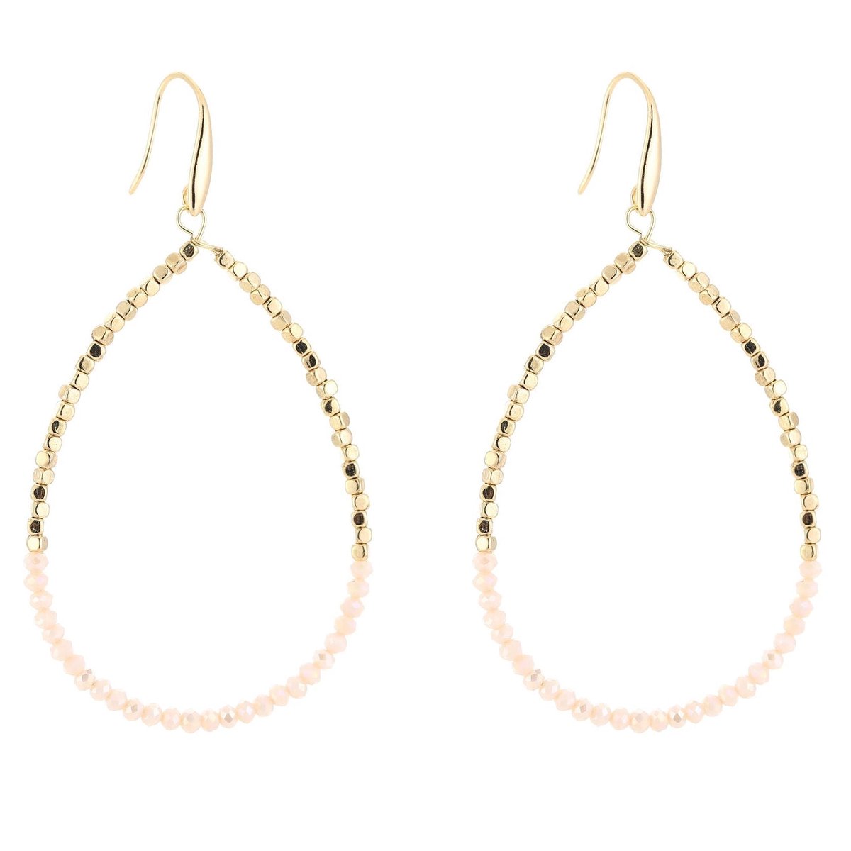 Michelle Bijou Oorbellen Druppel Double goud beige