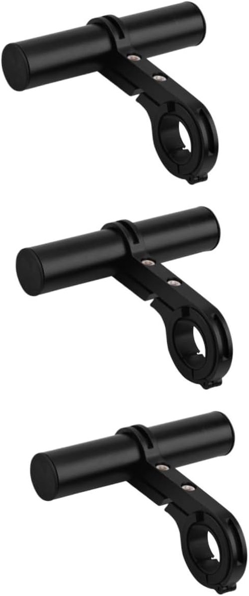 Fiets Stuur Extender - Stuurverlenger Fietsaccessoire - Extra Montage Ruimte - Multifunctioneel Beugel - 3 Stuks Medium - Zwart