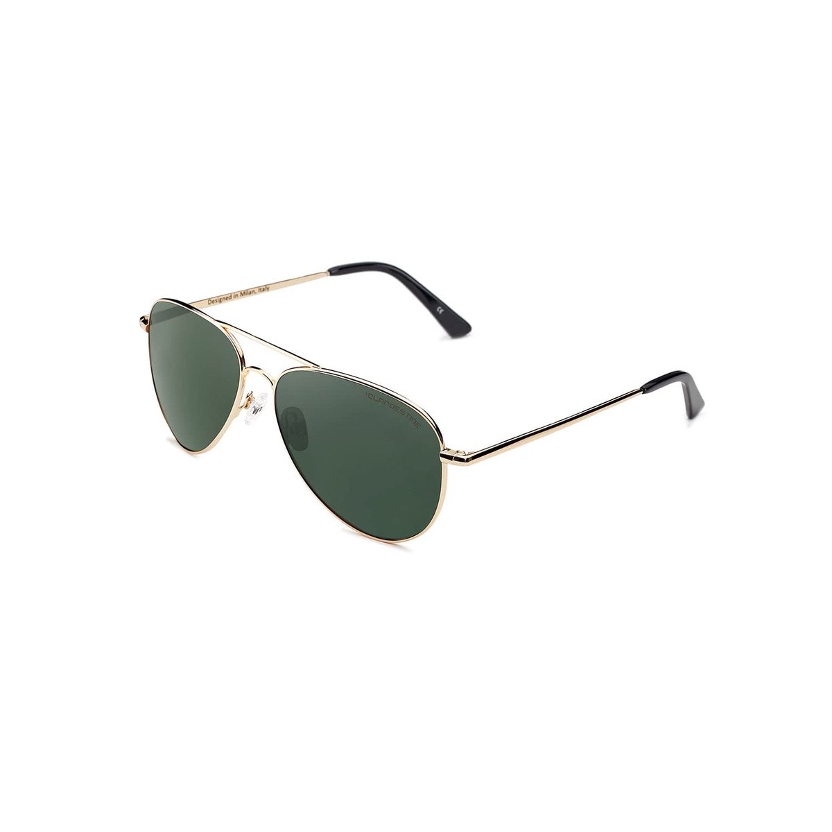 SnelShoppen - Nylon HD Zonnebril voor Heren en Dames - Clandestine A10 Gold Dark Green - UV Bescherming, Modieus en Duurzaam voor Feest, Strand en Bui