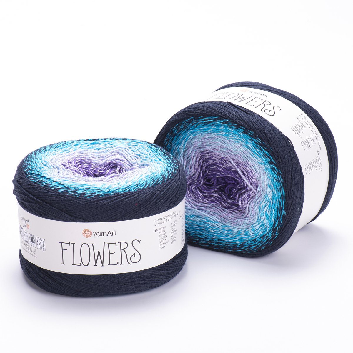 YarnArt Flowers Verloopgaren - 55% Katoen 45% Acryl - voor Haken en Breien - 250g / 1000m - Kleur 254