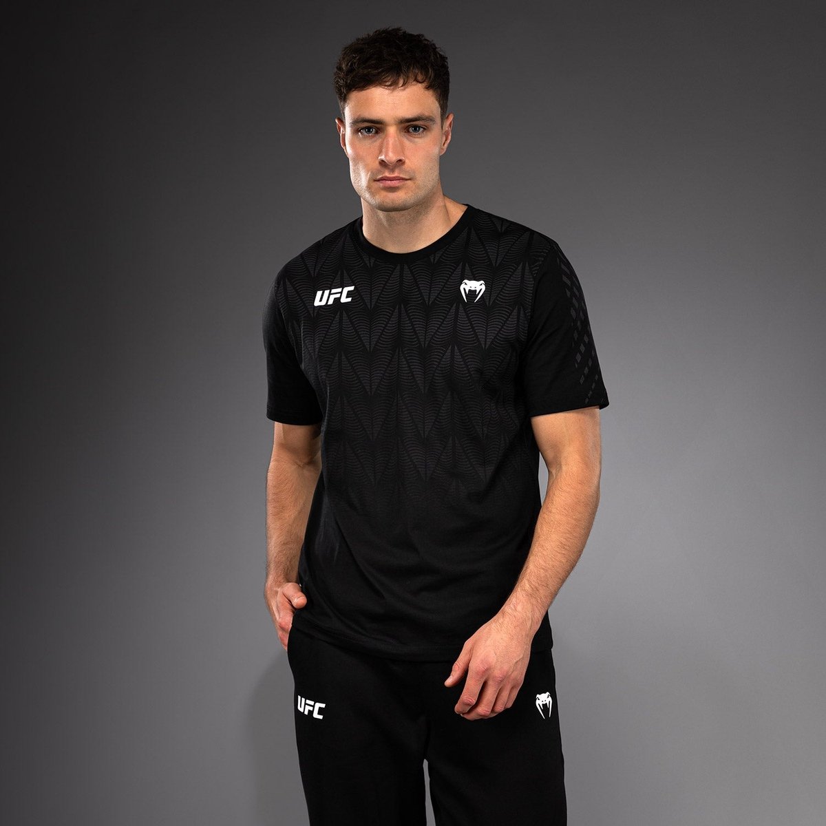 UFC Zenith x Venum Replica T‑shirt van Katoen Zwart/Wit - XXL