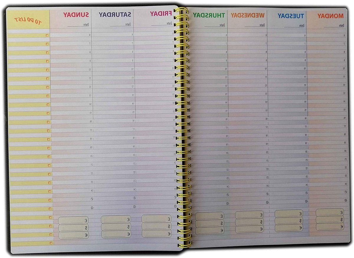 Weekplanner A4 - Agenda Planner - Taken Plannen - Zonder Datum - 21x30 cm - Wit