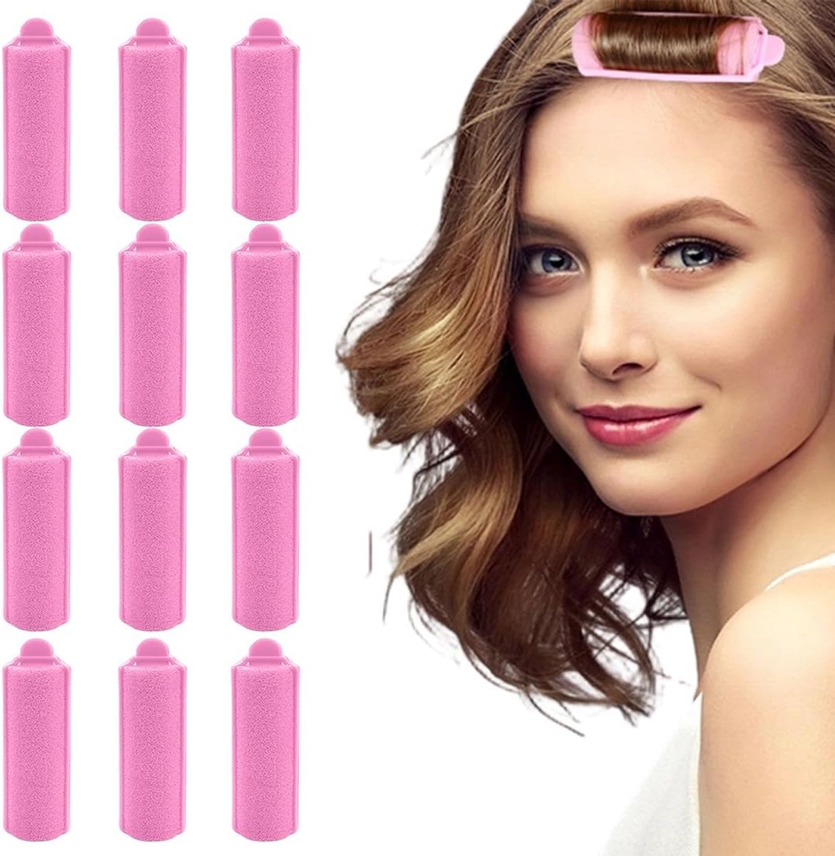 SnelShoppen - Pack van 12 Zachte Flexibele Foam Krulspelden Grote Maat voor Vrouwen en Kinderen (20mm) - Gezonde Krullen Zonder Hitte - Duurzaam en Ge