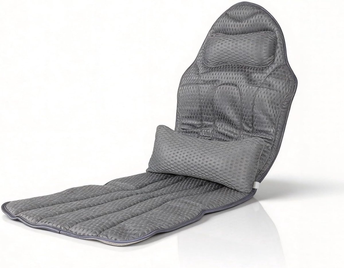 Comfortabel badkussen voor volledige lichaamssteun, 135 x 45 cm, sneldrogend met hoofd- en lendensteun, ideaal voor ontspanning en rugklachten, inclusief zuignappen en ophanghaken