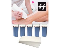 Holiday Stripwax harspatroon 5 x 100 ml met brede roller plus 50 strips - harsvullingen - wax refills - wax roll on - ook geschikt voor de man