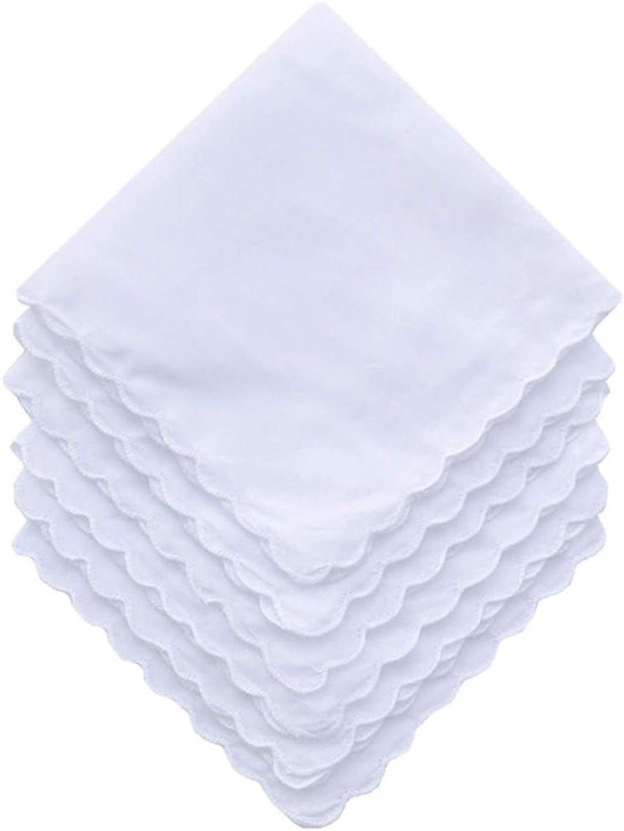 Zakdoeken Set - Heren Zakdoeken - Dagelijks Gebruik - Zachte Katoen Kwaliteit - 30x30 cm - Wit