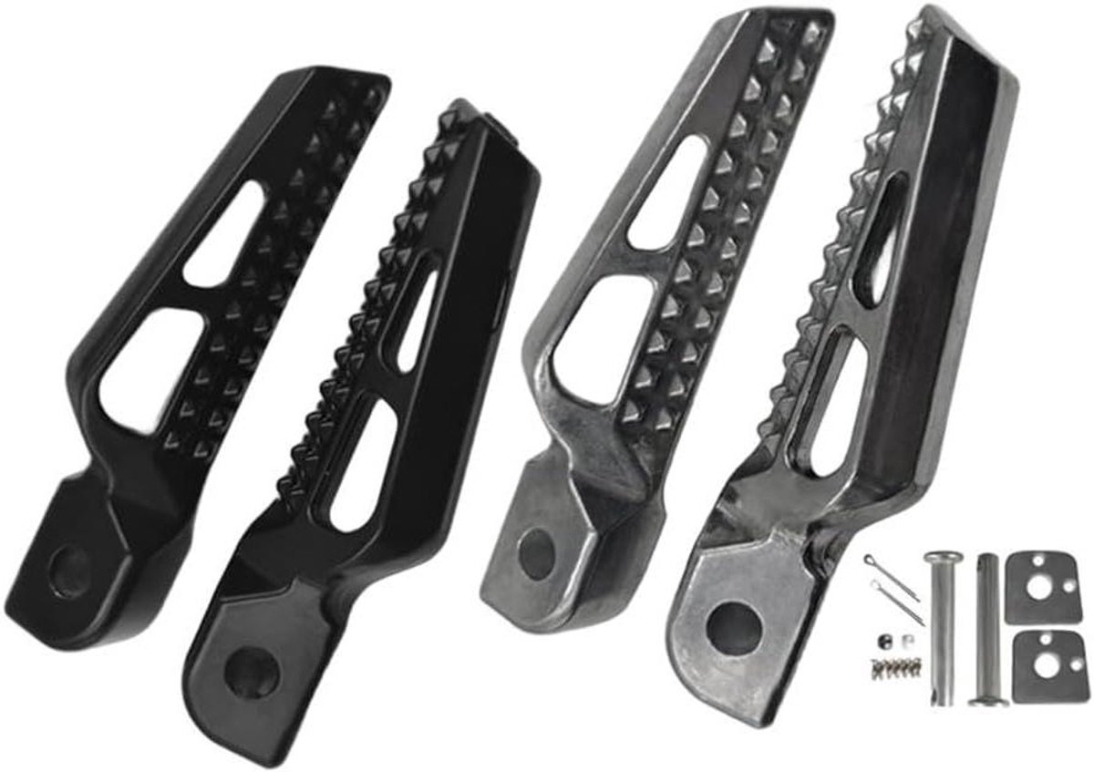 Motor Voetsteunen - Pedaal Motorfiets - Verbeterd Rijcomfort - Antislip Grip - 10 x 5 x 2 cm - Zilver