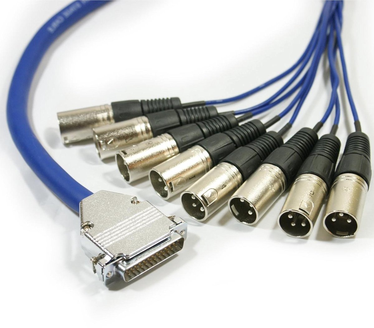 Audio Loom Kabel - D-Sub XLR Kabel - Muziek Opnemen - Genummerde Connectoren - 2 meter - Blauw