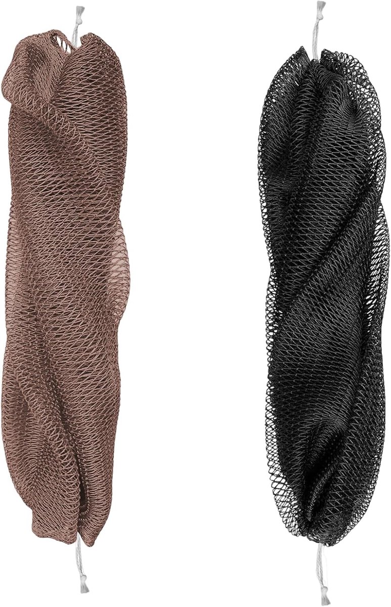 SnelShoppen - 2 stuks Afrikaanse netspons, duurzame badspons, douchemetjes 30 x 80 cm, lichaamscrub, voor een verfrissende douche-ervaring