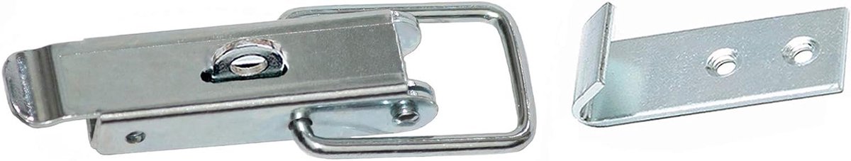 Spannslot - Kistsluiting Hasp - Kisten Sluiten - Met Plombeer Mogelijkheid - 75 mm - Zilver