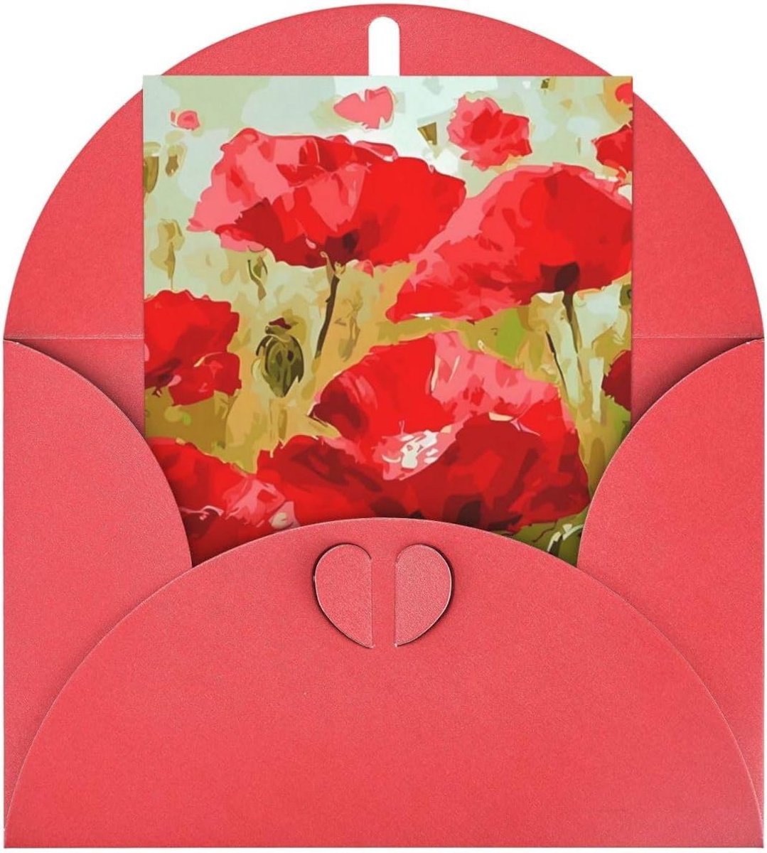 Wenskaarten - Dank u kaarten - Geleentheden Vieren - Parelmoer Papier - 4x6 inch - Rood
