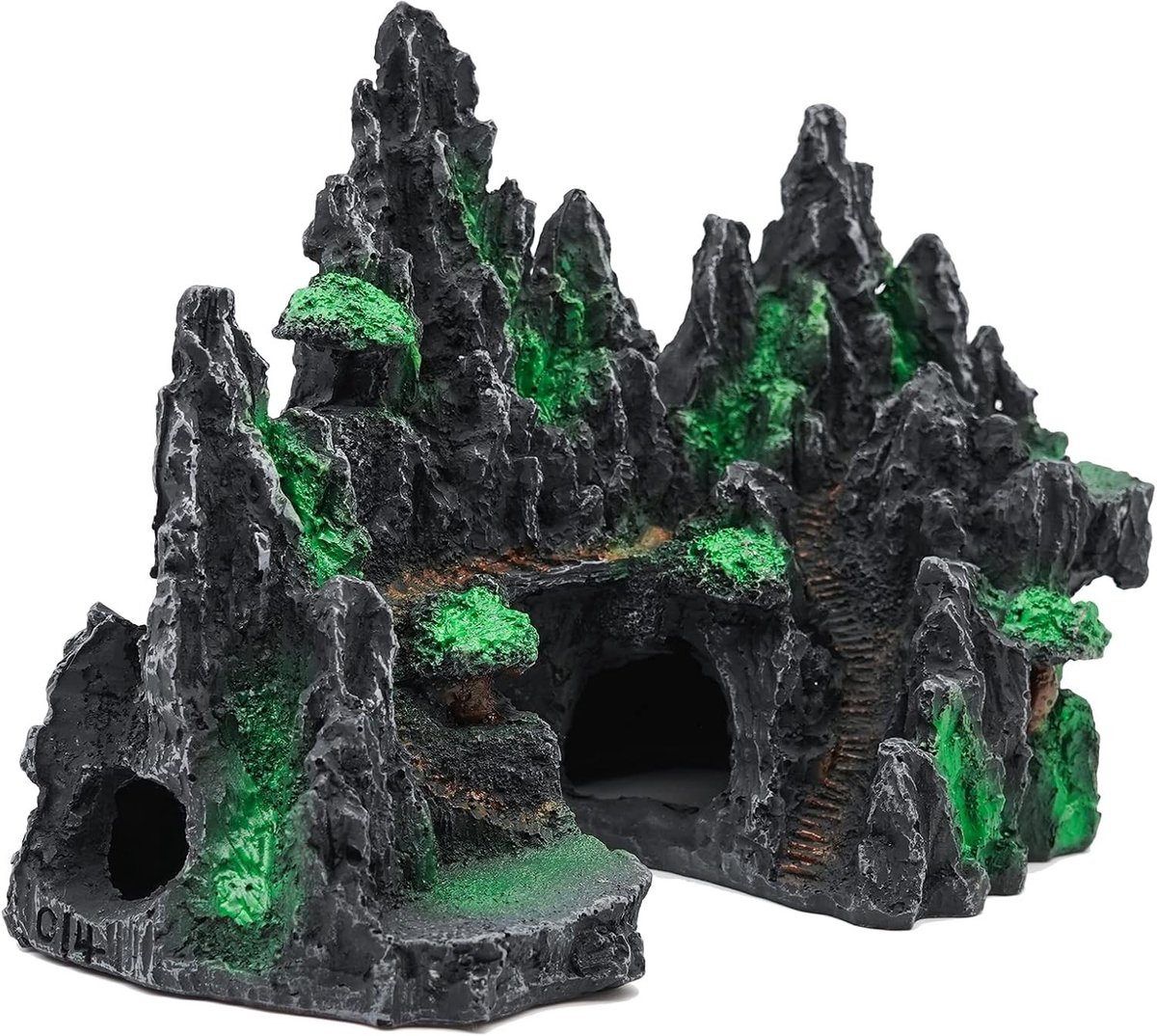 Deco aquarium - Aquarium bergzicht stenen - Sierrotstuin grot decoratie - Aquarium schuilplaats decoratie