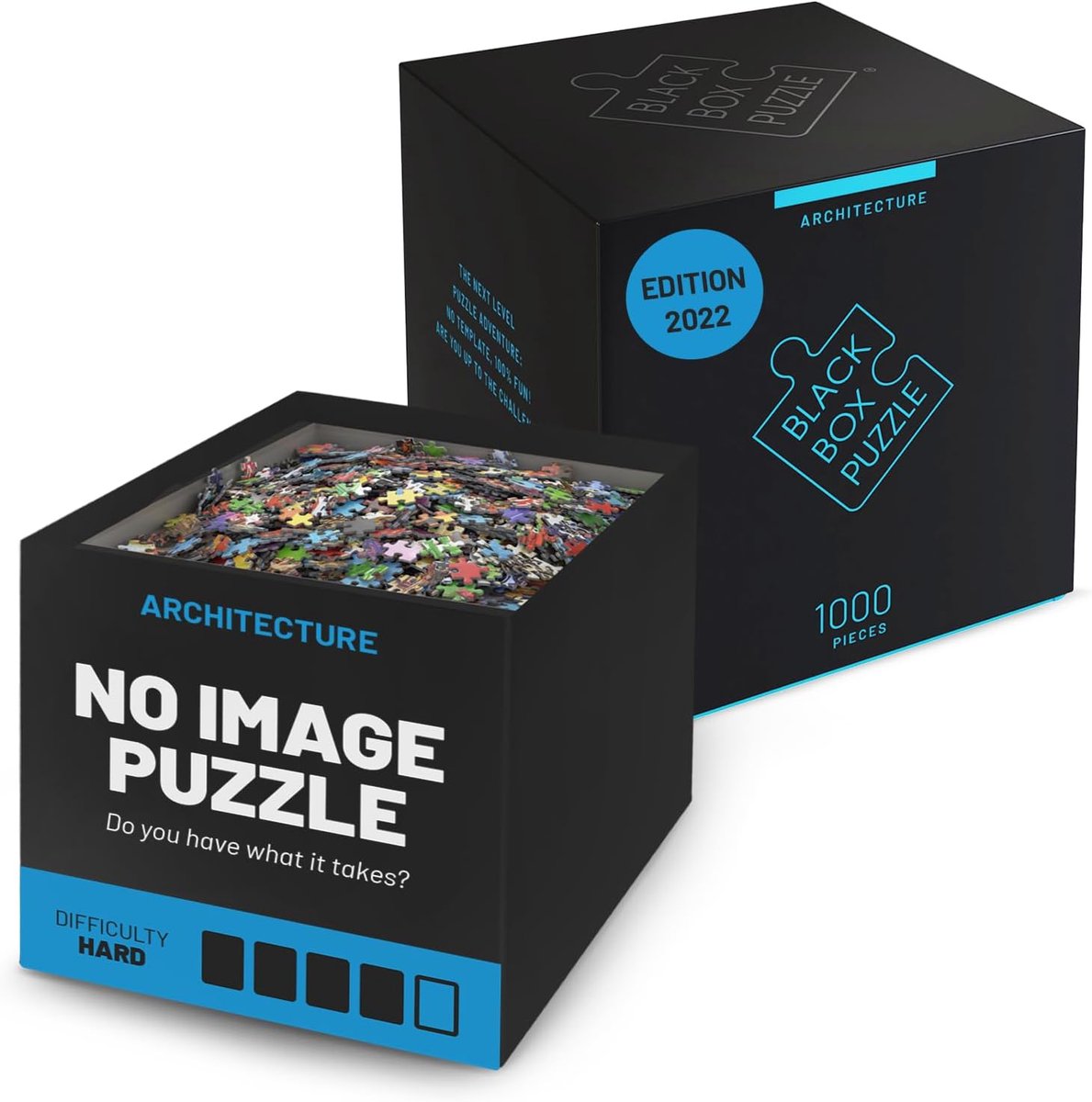 Black Box Puzzel 1000 stukjes, verrassingsmotief zonder sjabloon, architectuur editie 2022, onmogelijk puzzel voor - ShopVlot