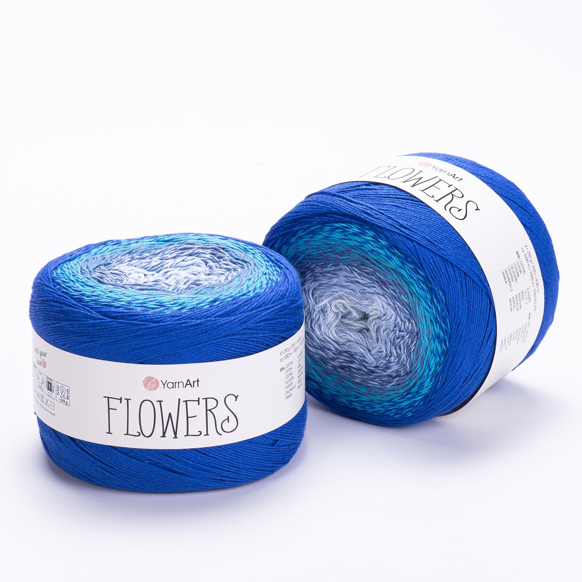 YarnArt Flowers Verloopgaren - 55% Katoen 45% Acryl - voor Haken en Breien - 250g / 1000m - Kleur 299