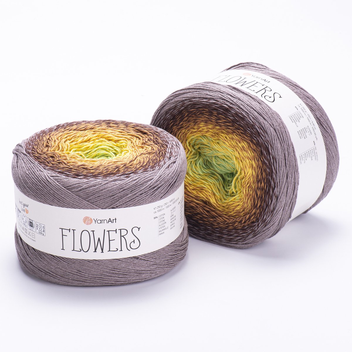 YarnArt Flowers Verloopgaren - 55% Katoen 45% Acryl - voor Haken en Breien - 250g / 1000m - Kleur 317