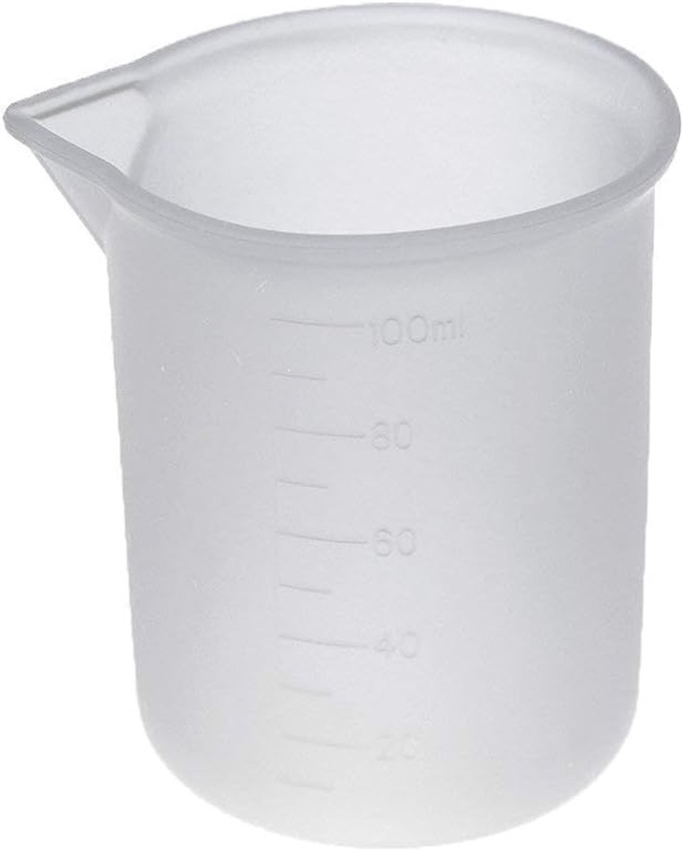 SnelShoppen - Silicone maatbeker 100 ml transparant, flexibele gietbeker voor vloeistoffen, ideale dosering voor keuken en knutselen